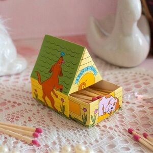 Urban Outfitters Green and Yellow Matchbox Holder